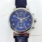 Copy IWC Da Vinci Chronorgaph Stainless Steel Blue Dial Watch 40mm